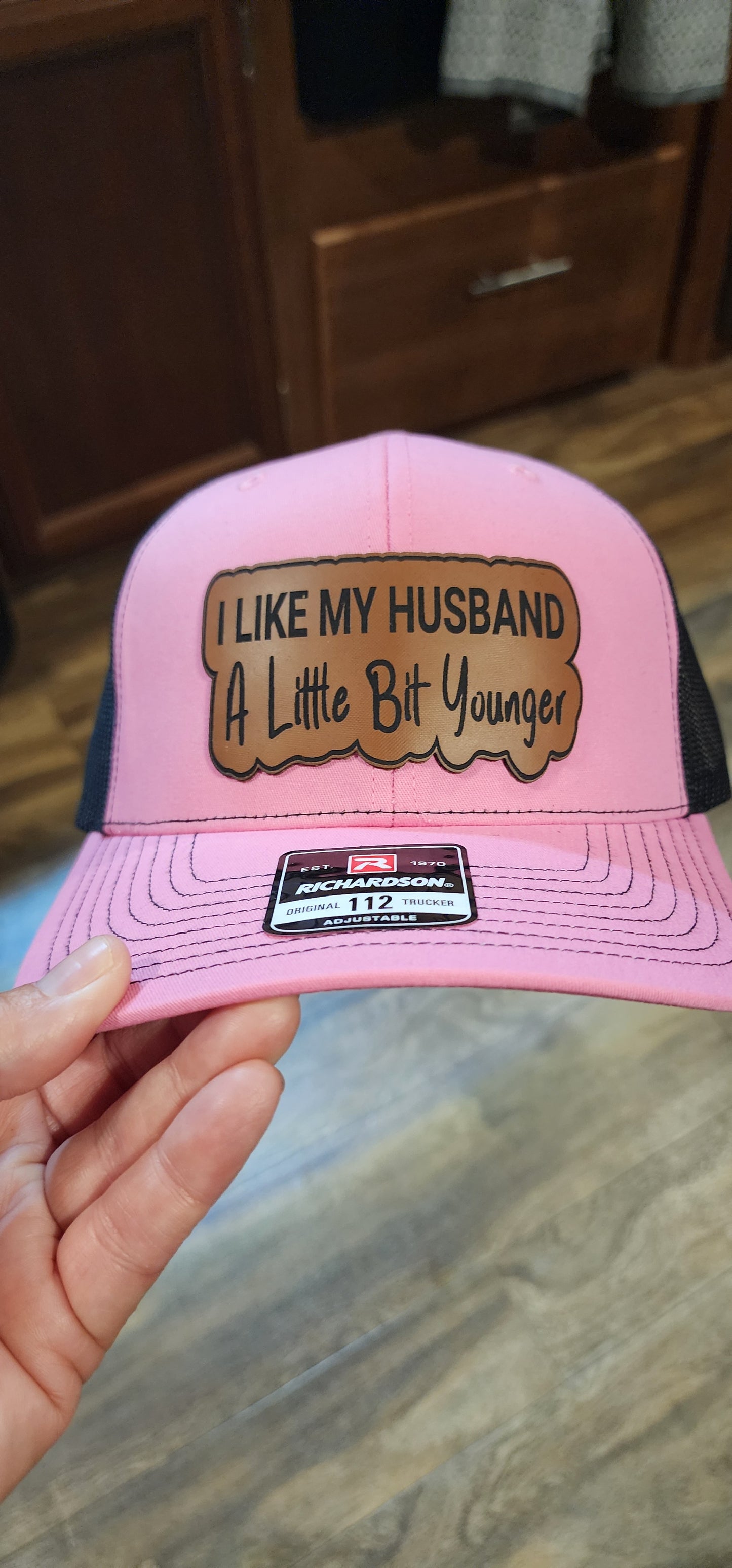 Couple hats " I like my husband a little bit younger " & " I like my wife a little bit older "