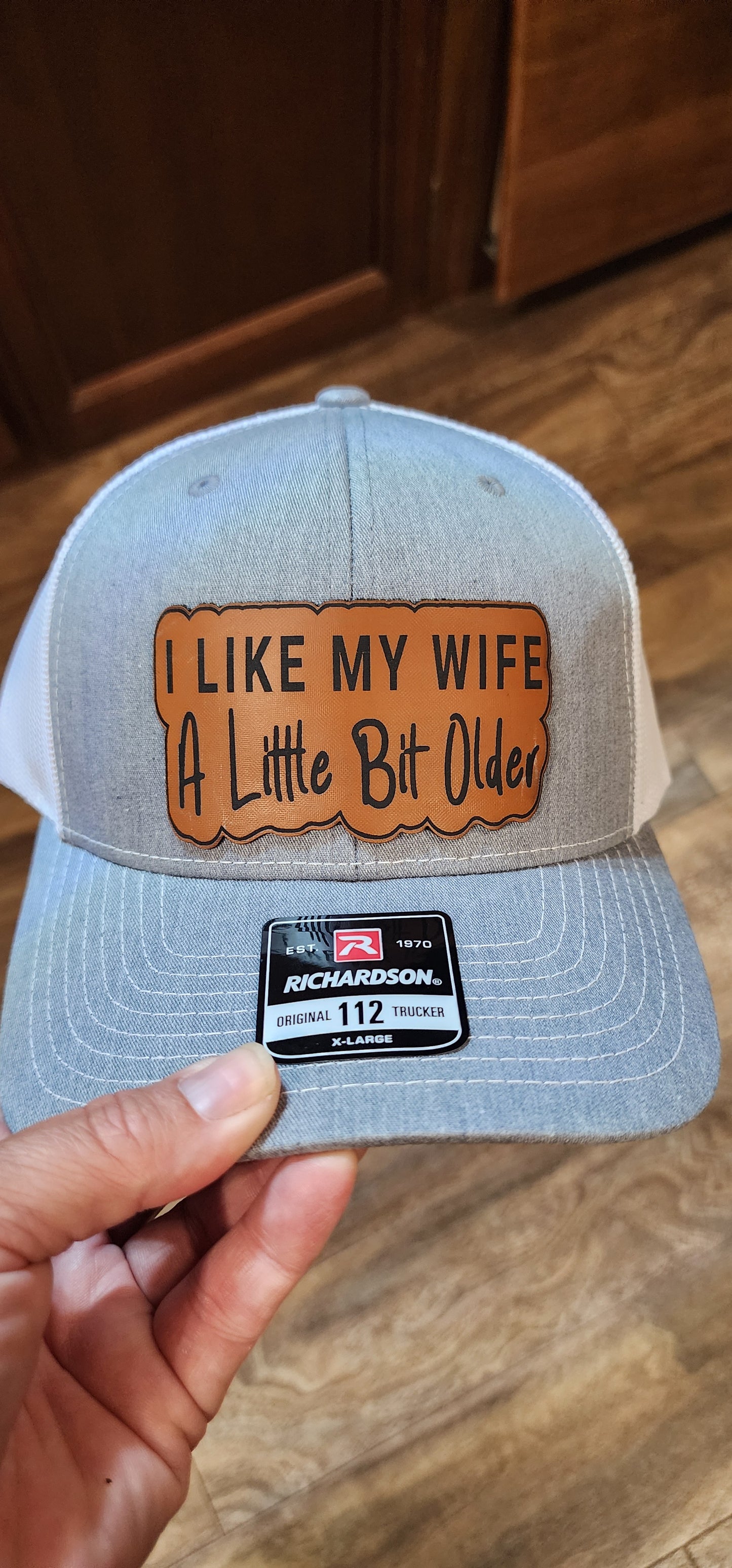 Couple hats " I like my husband a little bit younger " & " I like my wife a little bit older "