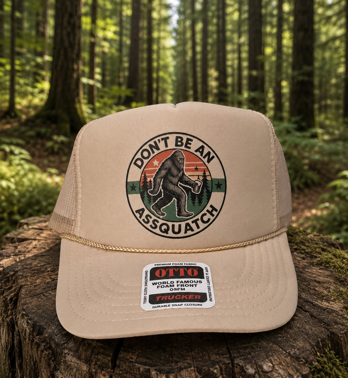 Don't be an assquatch trucker hat