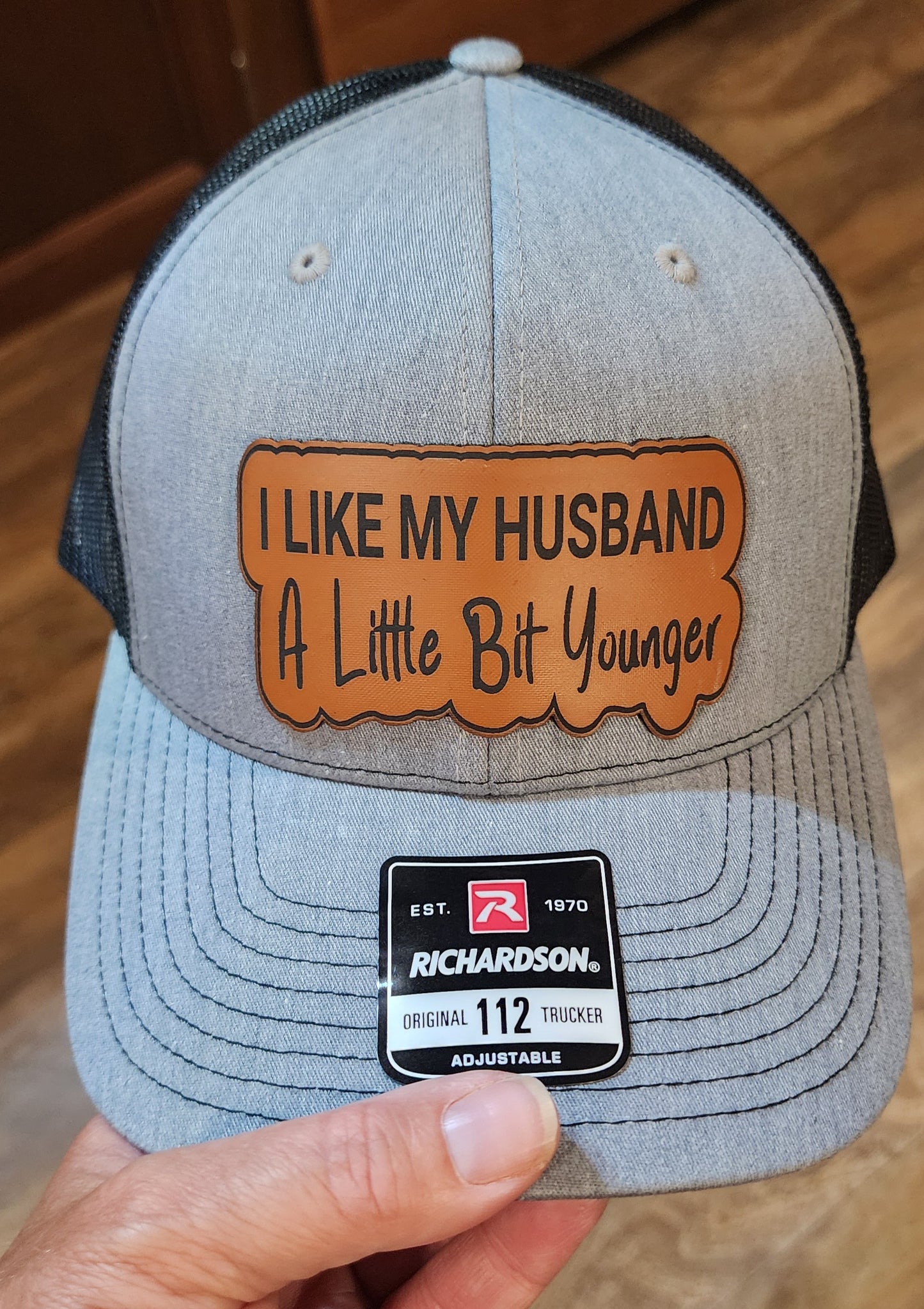 Couple hats " I like my husband a little bit younger " & " I like my wife a little bit older "