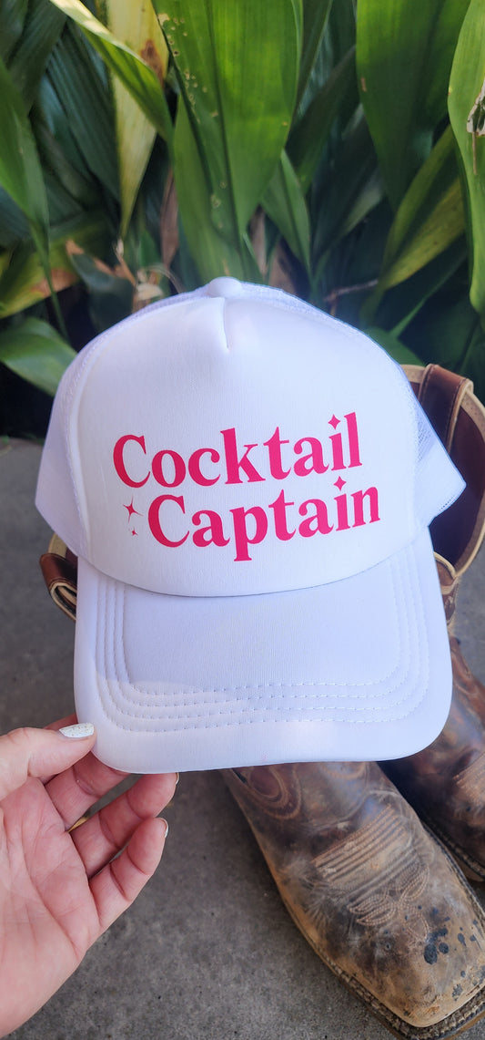 White trucker hat "Captain Cocktails"