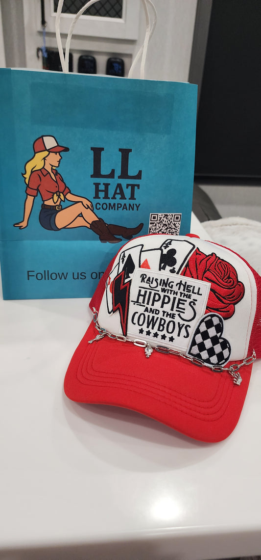 Red & white trucker hat