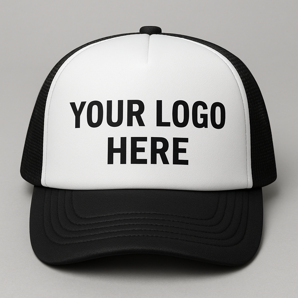 12 Trucker style hats with 1 design