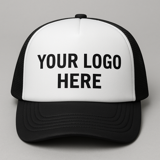 12 Trucker style hats with 1 design